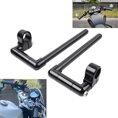 32MM Cafe Racer Bars 7/8"  Motor Universal Clip-On Handlebar Fork Tube Black - Image 1 of 4