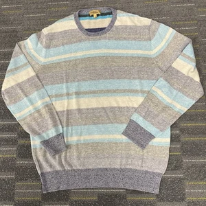 Paul Stuart Striped Crew Neck Sweater Mens Large Linen Cotton Made In Italy - Picture 1 of 9