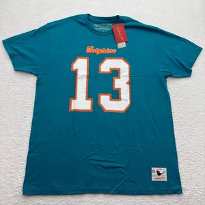 Mitchell & Ness Miami Dolphins Dan Marino Name & Number T-shirt Men's XL Aqua - Picture 1 of 6