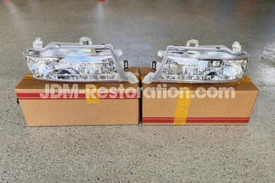 Toyota Jzx90 Chaser Clear Headlight Set Jzx91 Sx90 Gx90 Lx90 Brand New - Image 1 of 4