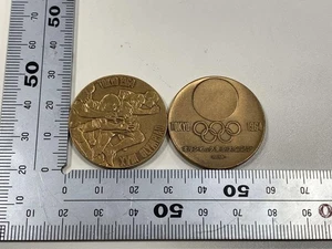 1964 Tokyo Olympics Memorial Medal Set of 2 Vintage Collectible Coins - Picture 1 of 3