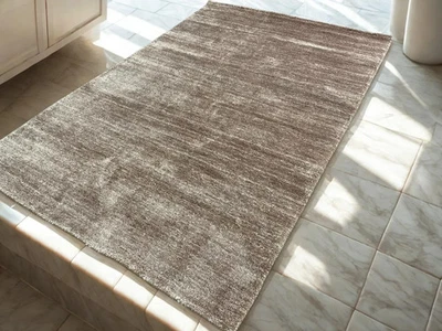 Luxury Hand Loom Bamboo Silk Rug Color Rustic Brown Luxury Handmade Carpet Rug - Image 1 of 4