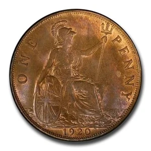 1920 Great Britain Penny George V MS-65 PCGS (Brown) - Picture 1 of 2