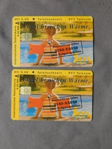 2 Nederlands Duitse Chip kaarten gebruikt - Erdgas / 1 x Opdruk - Imagen 1 de 2