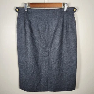 David Brooks Skirt Womens 16 Gray Wool Knee Length Pencil USA Made Lightweight - Picture 1 of 11