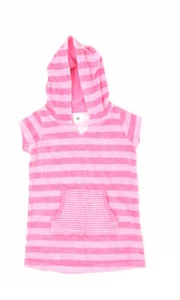 Pumpkin Patch Girls Pink Striped Cotton Jumper Dress Size S V-Neck - Picture 1 of 12