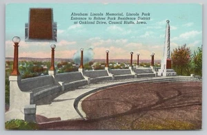 Abraham Lincoln Memorial in Council Bluffs Iowa Postkarte - Bild 1 von 2
