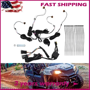 UTV Turn Signal Horn Street Legal Kit W/ Rocker Switch 4 Amber Lights Universal - Picture 1 of 12