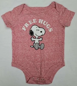 Snoopy Peanuts Free Hugs Infant Baby One Piece Newborn NB 3 6 9 18 Months - Picture 1 of 5