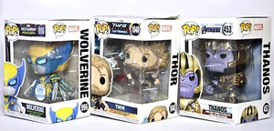 LOT OF 3! Funko POP! Marvel:  Wolverine 996 EXCLUSIVE | Thor 1040 | Thanos 453 - Picture 1 of 18