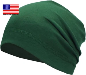 Lightweight Cotton Beanie, Summer Skull Caps, Breathable Thin Sleep Hats for Run - Picture 1 of 7