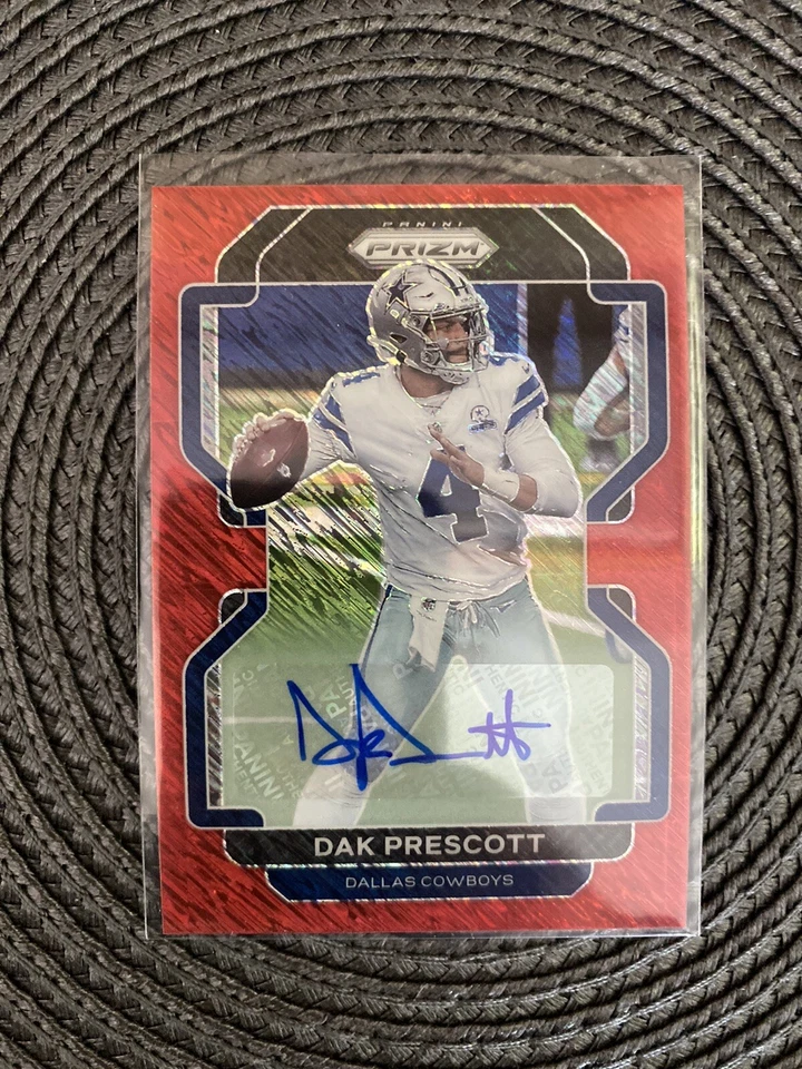 Dak Prescott 2021 Panini Prizm Auto SP Dallas Cowboys Red Shimmer /10 🔥 - Image 1 of 2