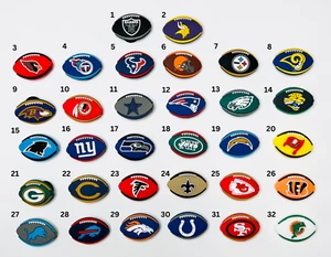 NFL - Assorted Football Teams Sports PVC Shoe Charms 1pc each or total 32pcs - Picture 1 of 35