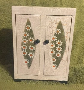 Wooden Bird House Garden Design 2 Door Dresser & Shelves,Trinket Box,HandPainted - Picture 1 of 11