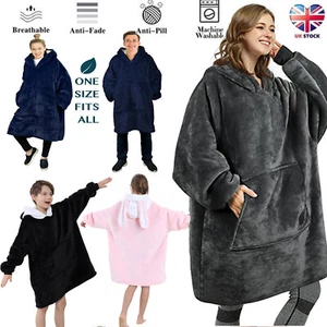 Snuggle Hoodie Blanket Oversized Oodie Sherpa Fleece Soft Warm Giant Hooded Robe - Picture 1 of 23