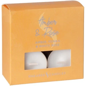SHEARER CANDLES Amber and Rose Long Lasting Scented Tealights *PACK OF 8* - Picture 1 of 6