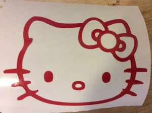 Hello Kitty Head Face Bow Vinyl Decal Car Truck Window Laptop Bumper Cups - Picture 1 of 3