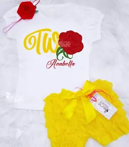 Belle Princess Birthday Outfit, First Birthday Outfit, Disneyland Baby Outfit - Picture 1 of 10