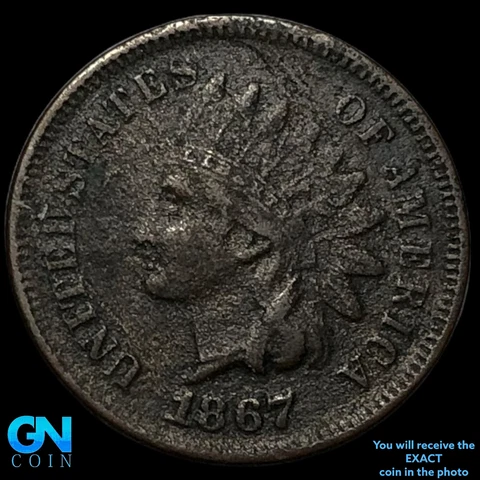 1867 Indian Head Cent Penny  #E0458 Cover