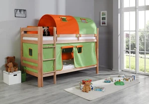 Etagenbett Benni Natur Lackiert Buche Massiv 90x200 cm mit Rollrosten - Bild 1 von 1