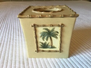 Bora Bora Ceramic Boutique Tissue Box Cover VINTAGE Barth & Dryfuss of CA MINT - Picture 1 of 10