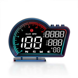 Car Digital Speedometer HUD GPS Head Up Display Speed Alarm Big Font Universal - Picture 1 of 10