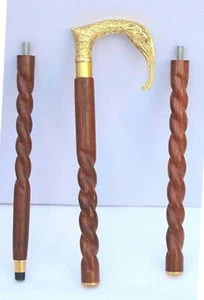 Nautical Walking Stick Brass Elephant Head Handle Wooden Walking Stick Cane Gift - Picture 1 of 8