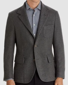 $1350 Corneliani Men's Gray Cashmere Slim-Fit Weekender Jacket Coat Size 54R - Picture 1 of 6