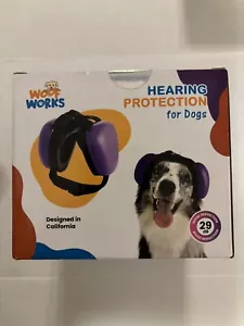 Woof Works Hearing Protection For Dogs Purple NEW Ear Muffs Headphones Fireworks - Picture 1 of 5