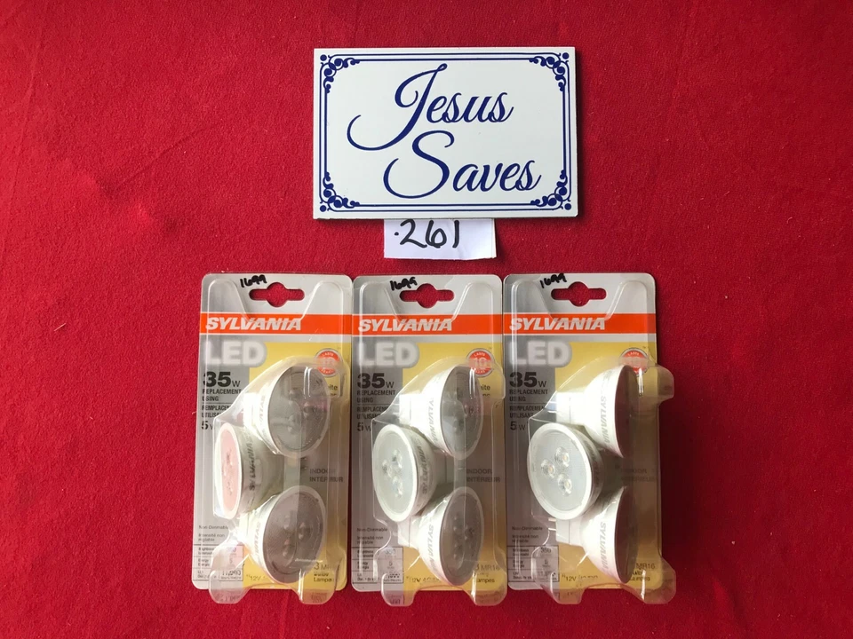 9- SYLVANIA 79129 5W 12V LED MR16 LIGHT BULBS - REPLACES 35W                #261 - Image 1 of 1