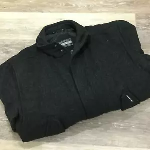 MEMBERS ONLY 100% Wool Full Zip Up Long Sleeve Black Bomber Jacket Men's Size 42 - Picture 1 of 9