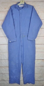 WearGuard Coveralls Adult 44R Blue Cotton Work Jumpsuit Donut Buttons non-lined - Picture 1 of 22