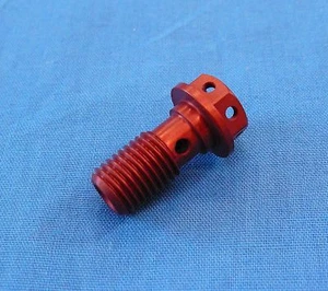 HONDA TRX ATC 250R BDT BILLET BANJO BOLT RED NEW BRAKE CALIPER LINE BOLT - Foto 1 di 4