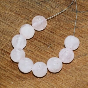 Cuentas redondas lisas de cuarzo rosa briolette naturales sueltas para hacer joyas - Imagen 1 de 3