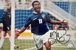 Foto de gol anotador de la Copa Mundial de 1994 firmada por Romario Brasil v Holanda autógrafo certificado de autenticidad - Imagen 1 de 2