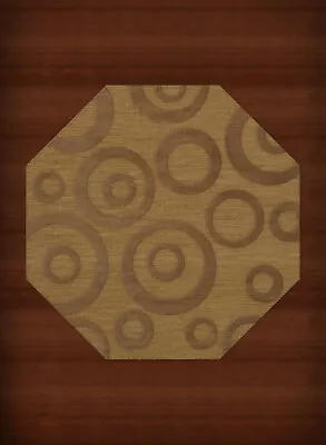 Yellow Transitional Bubbles Rings Area Rug Circles DV5 - Image 1 of 2