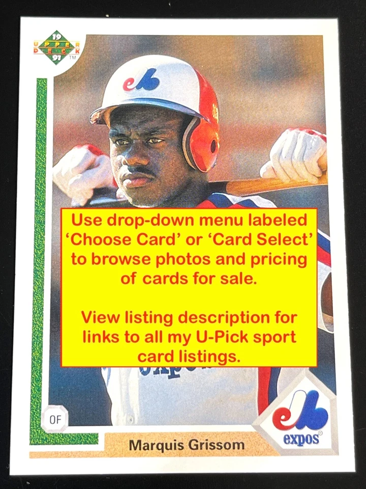Baseball 1991 Upper Deck (356-535) - U PICK - Premium Sharp Cards - NRMT to MINT Foto 1 de 1