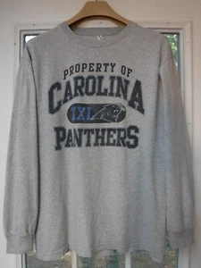Alstyle NFL Carolina Panthers Gray Crewneck Long Sleeve Shirt Men's L - Imagen 1 de 12