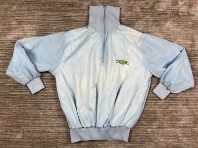 VTG Silver Fox Jacket Large Blue Windbreaker Full Zip Up Retro Track Golf 80s - Image 1 of 4