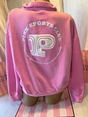 Victoria Secret PINK Sweatshirt Zip Up Huge Logo Small Last One Pink - Image 1 of 3