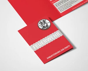 Feuerwehr Einladungskarten Geburtstag Geburtstags-Einladung 30 40 50 60 70 DIN A - Picture 1 of 4