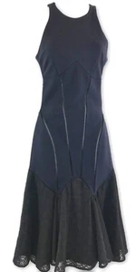 Jonathan Simkhai Mid Calf Black Sleeveless Dress Sz 0 Flared Skirt Viscose Blend - Picture 1 of 5