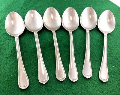 Cucharas sopera International de acero inoxidable nuevo 6 lugares/ovaladas de 7 1/4" de largo Foto 1 de 4