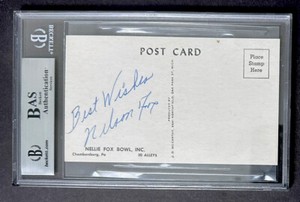 1950's Nellie Fox Bowl Signed Post Card J.C. McCarthy Chicago White Sox HOF MVP