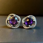 DAVID YURMAN 925 silver Infinity Earrings Amethyst - Black Friday Crazy sales