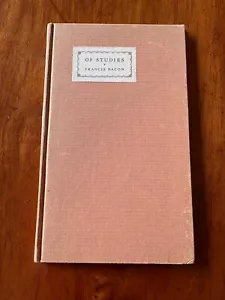 OF STUDIES BY FRANCIS BACON 1928 LTD HC DESIGNED BY SAMUEL FARQUHAR SIGNED! - Picture 1 of 5