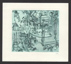 19)Nr.060,EXLIBRIS,Erhard Beitz, Erotik / erotic, C2/C3 - signiert - Bild 1 von 1