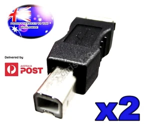 From OZ Quality 2PC USB Type A Female To USB Type B Male Printer Adapter +FP! - Bild 1 von 5