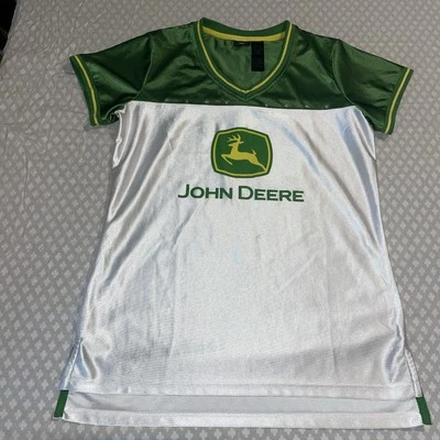 Camiseta de fútbol John Deere para mujer grande verde blanca #37 cuello en V poliéster nueva Foto 1 de 4