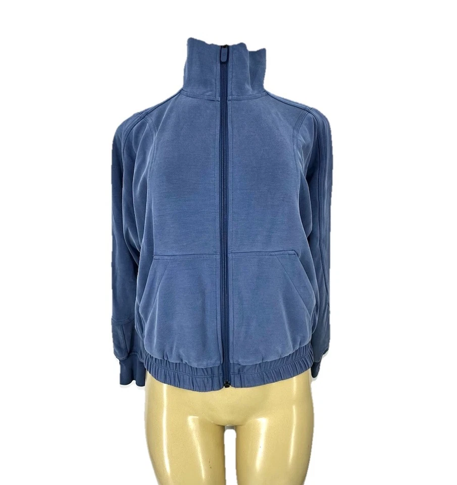 Lululemon Talla 4 Mujer Cepillado Softstreme Cuello Embudo Cremallera Azul W3FXYS I3 Foto 1 de 4